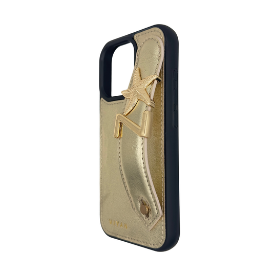 Champagne Gold leather iPhone 16 Pro case #champagne gold