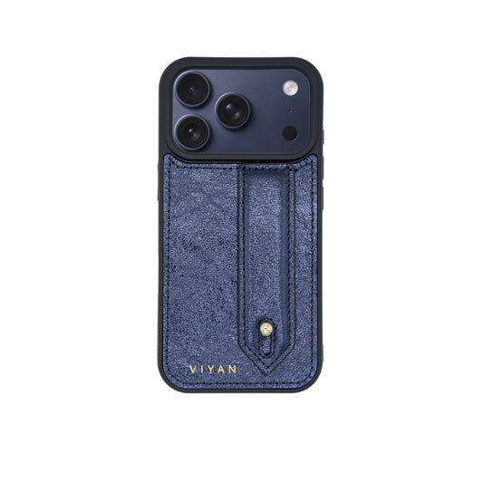 Navy leather iPhone 17 Pro case #navy