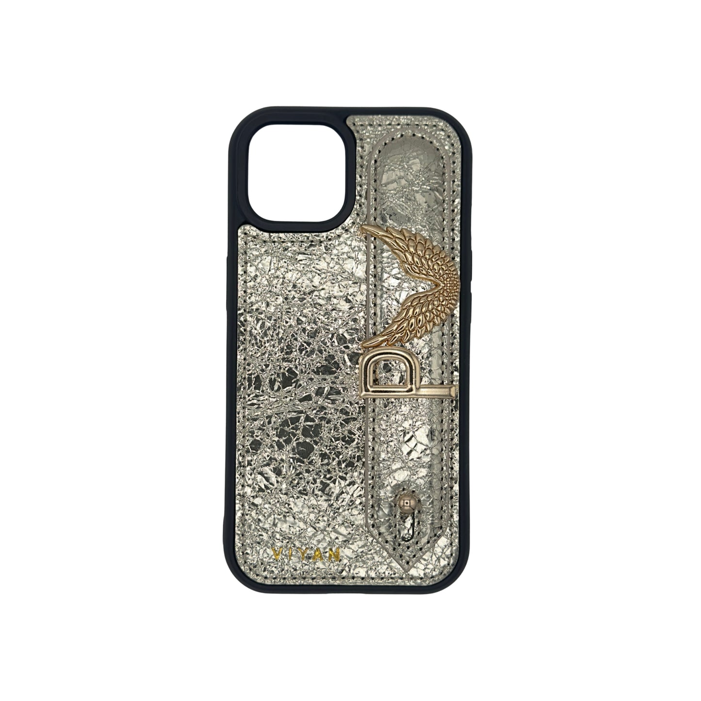 Gold leather iPhone 15 case #gold