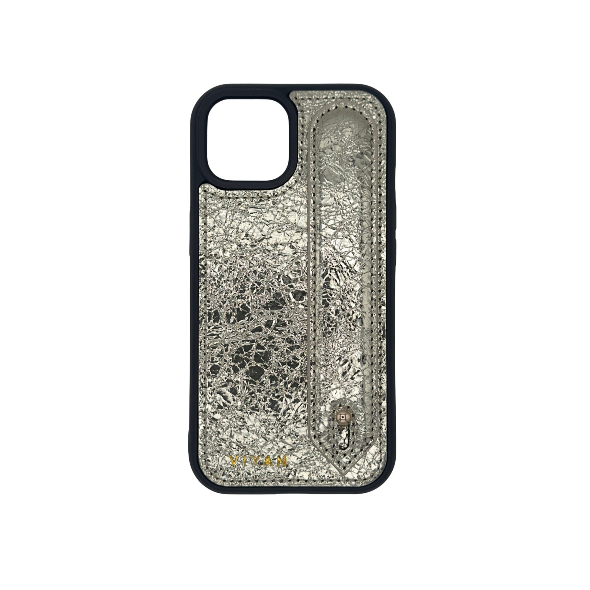 Gold leather iPhone 15 case #gold