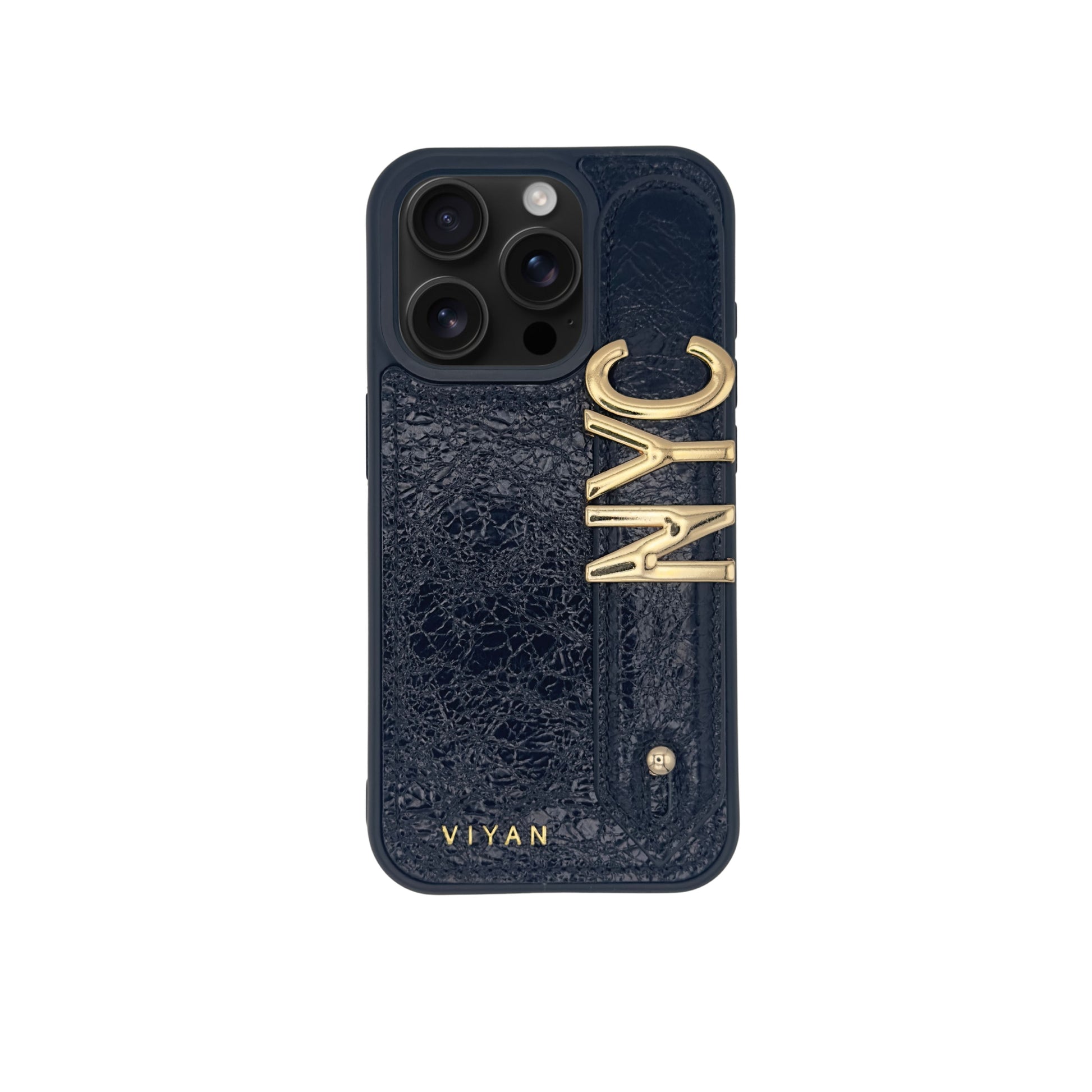 Black leather iPhone 15 Pro case #black