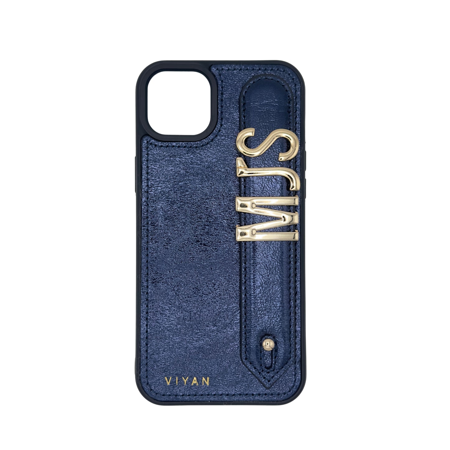 Navy leather iPhone 15 Plus case #navy