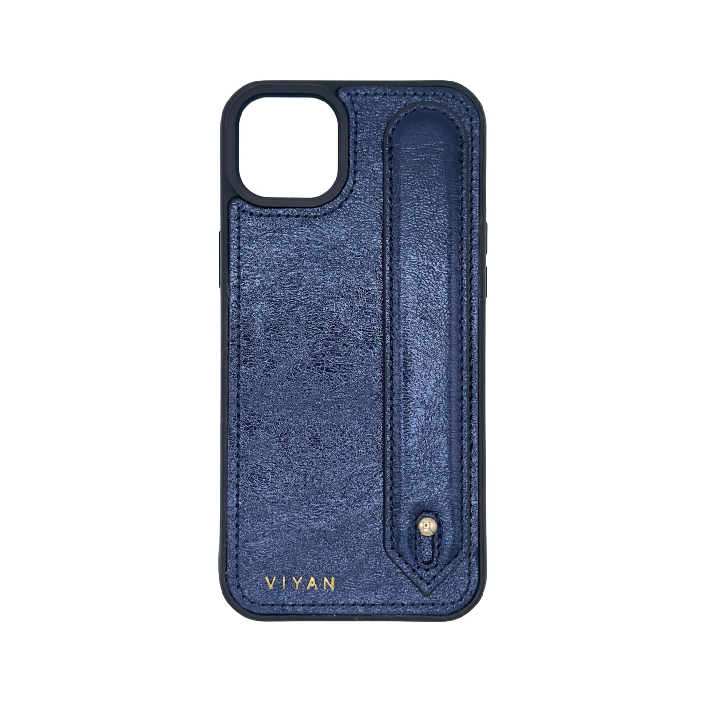 Navy leather iPhone 15 Plus case #navy