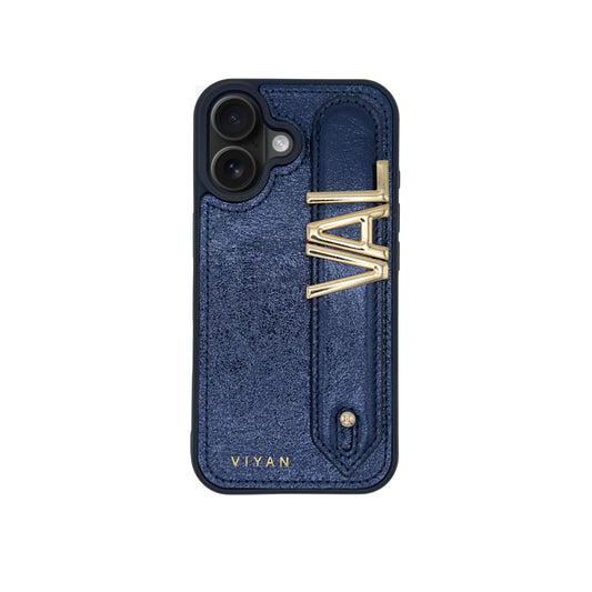 Navy leather iPhone 16 case #navy
