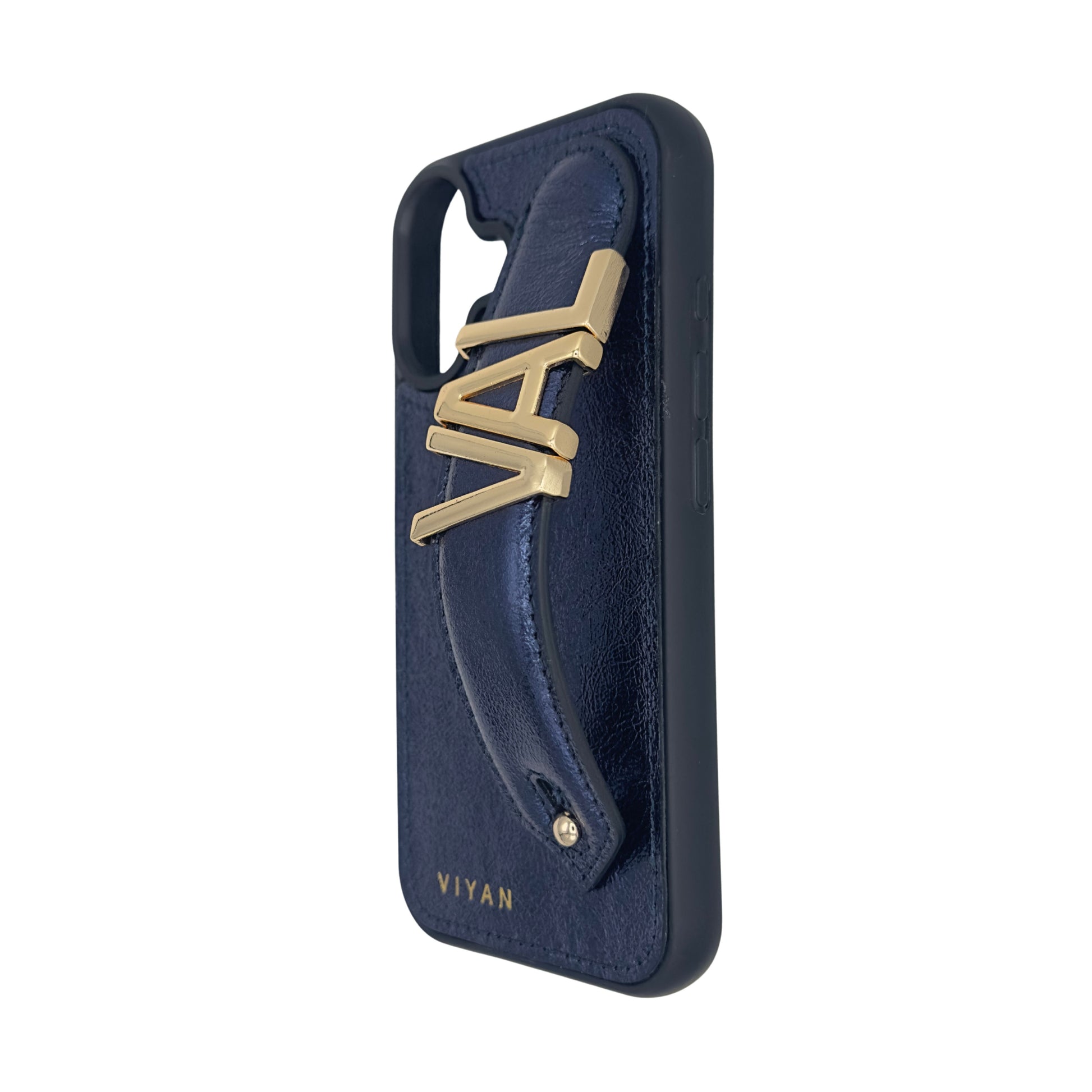 Navy leather iPhone 16 case #navy