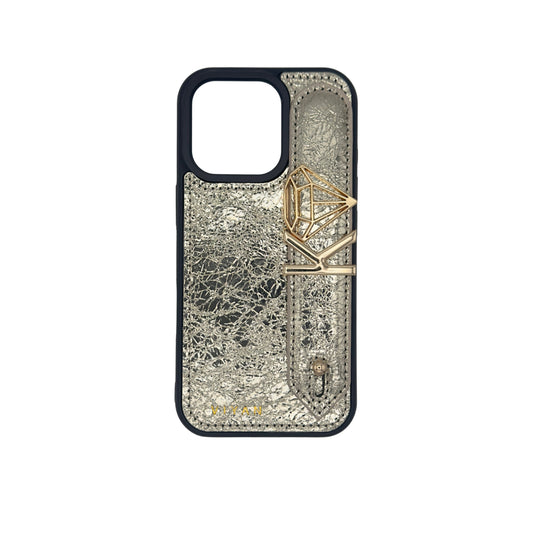 Gold leather iPhone 16 Pro case #gold