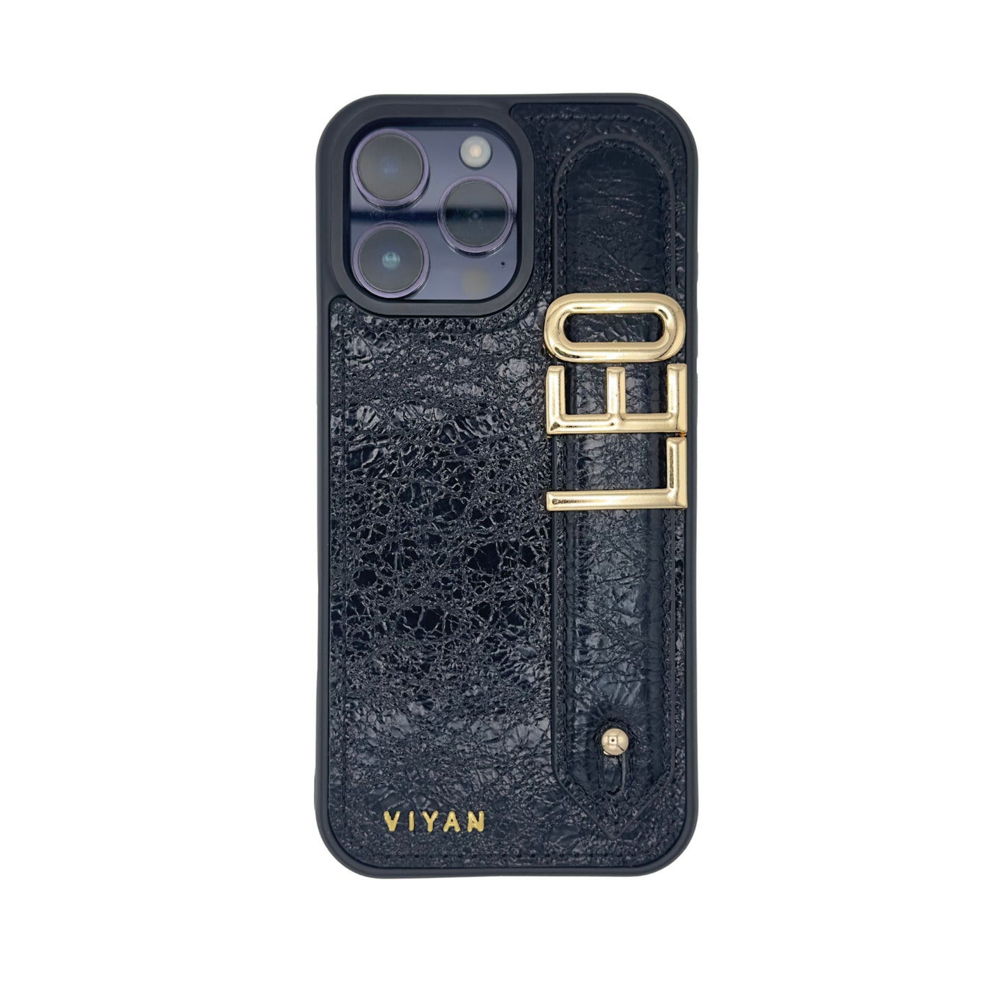 Black leather iPhone 16 Pro Max case #black