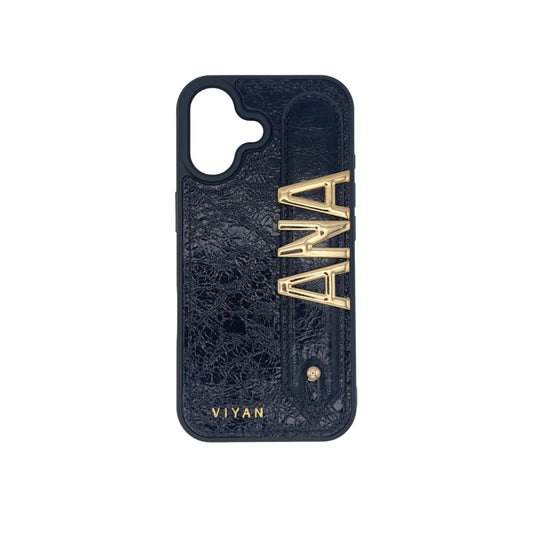 Black leather iPhone 17 case #black