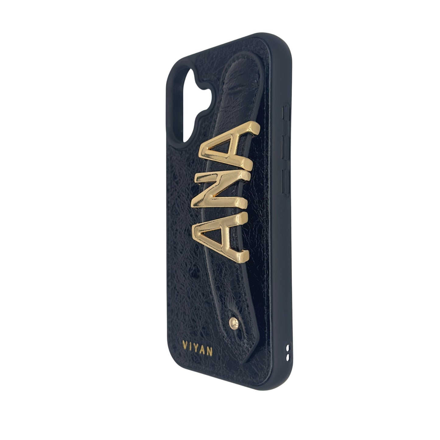Black leather iPhone 17 case #black