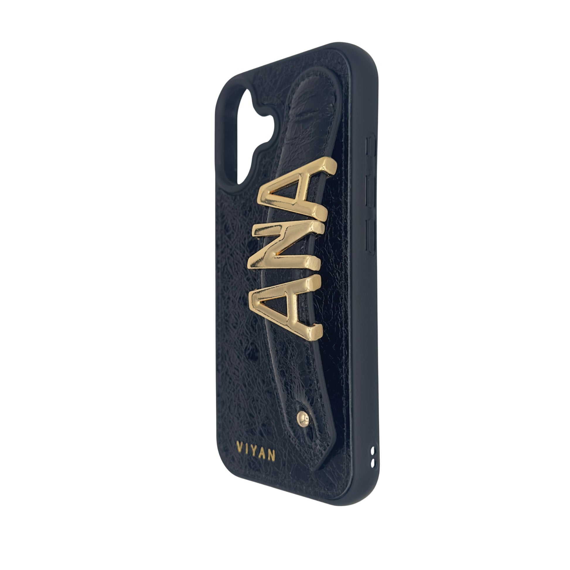 Black leather iPhone 17 case #black