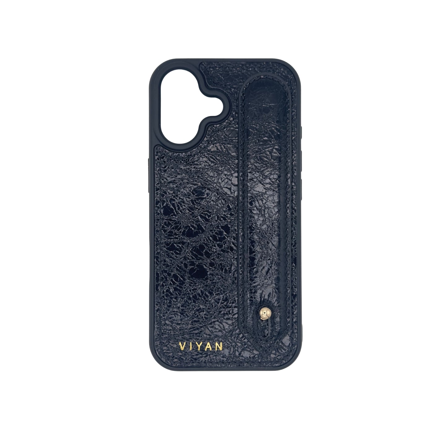 Black leather iPhone 17 case #black