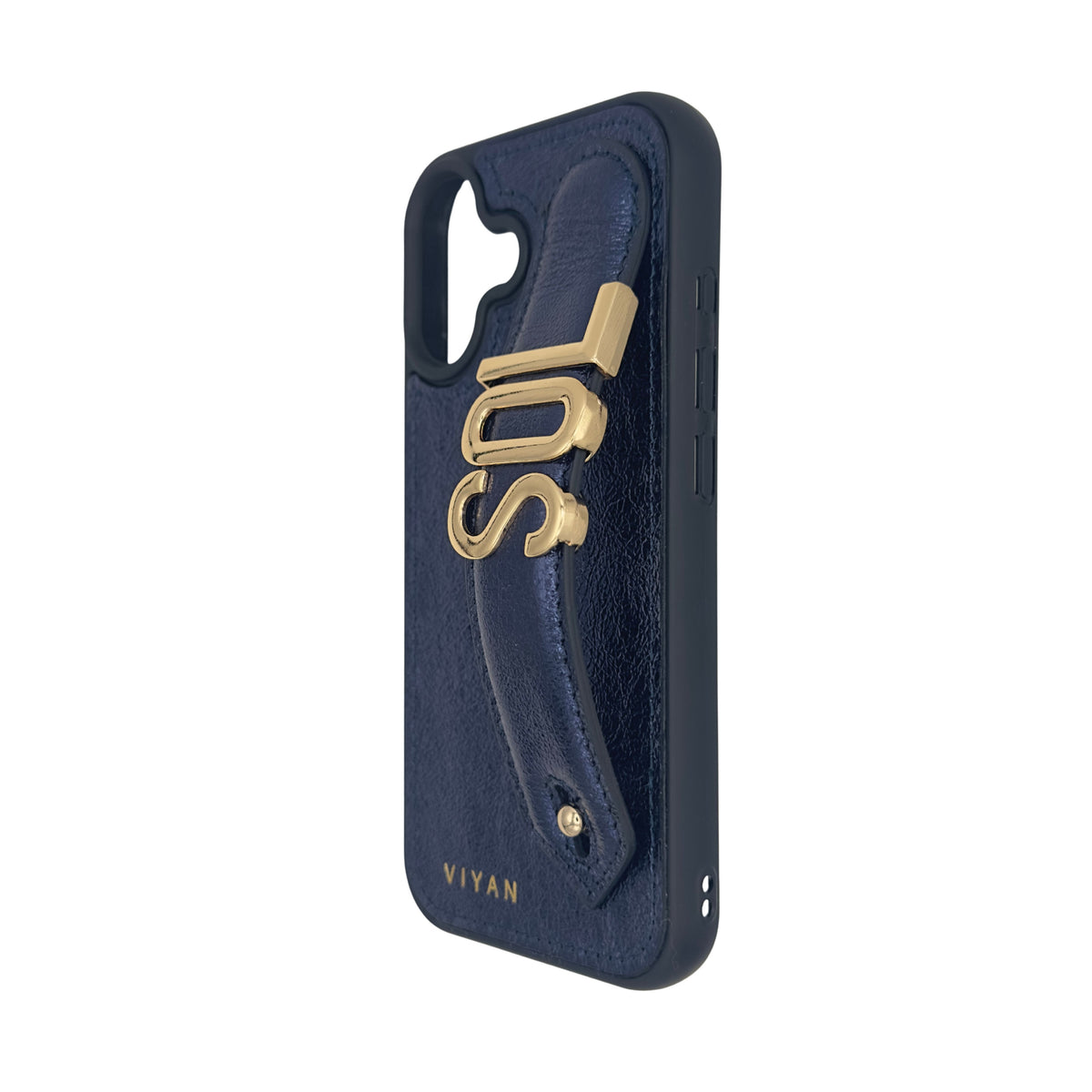 Navy leather iPhone 17 case #navy