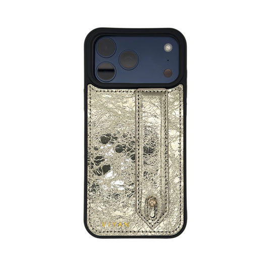 Gold leather iPhone 17 Pro Max case #gold