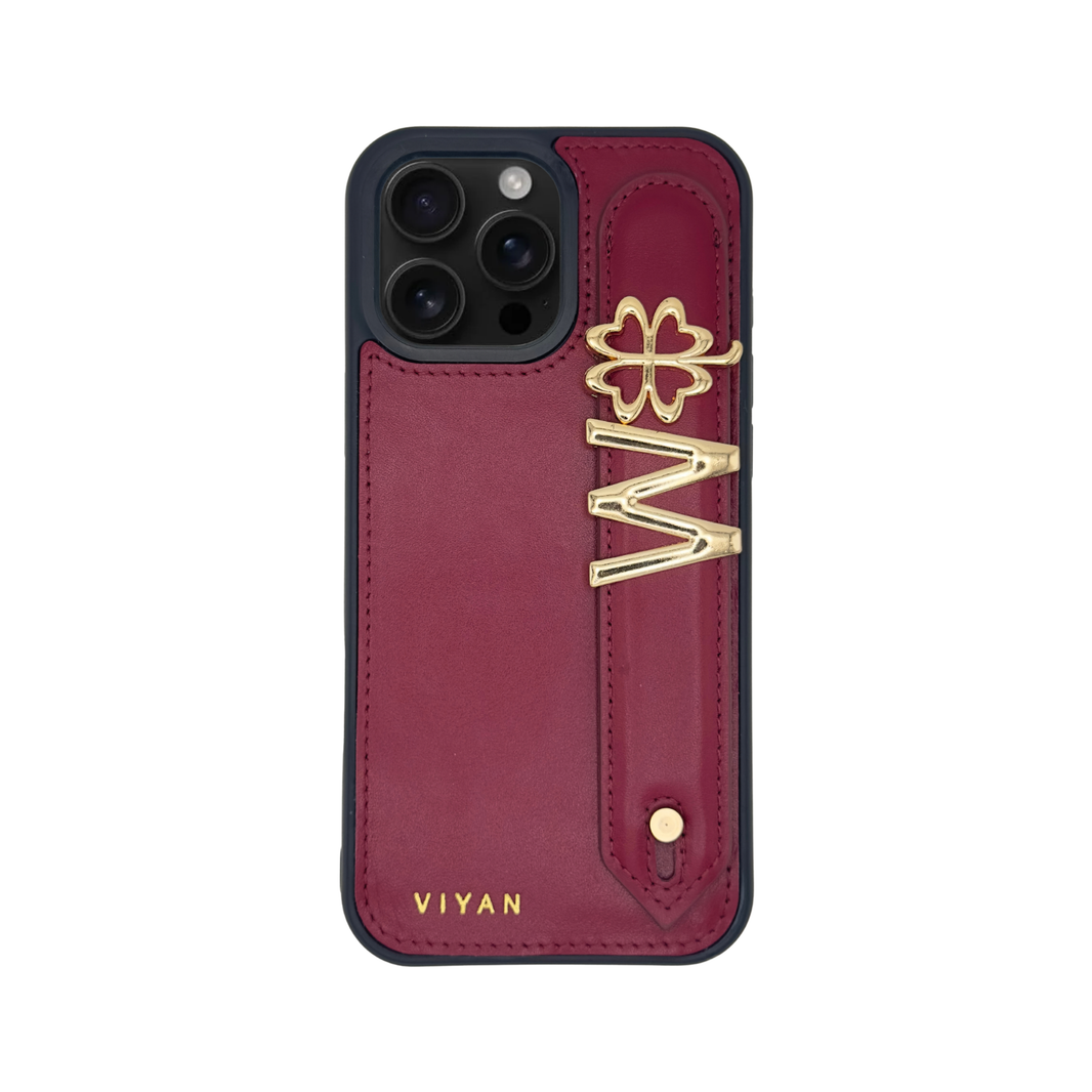 Burgundy leather iPhone 16 Pro Max case #burgundy