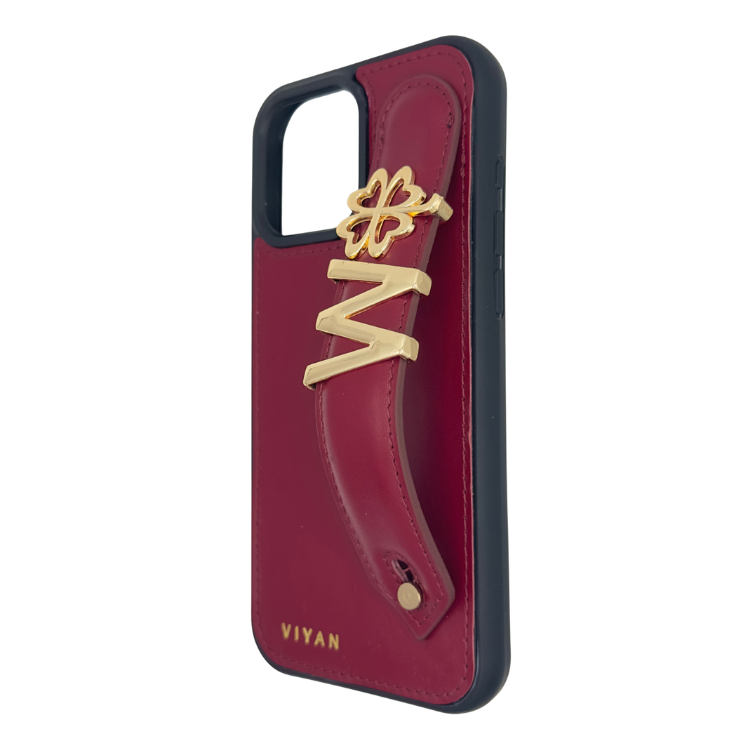 Burgundy leather iPhone 16 Pro Max case #burgundy