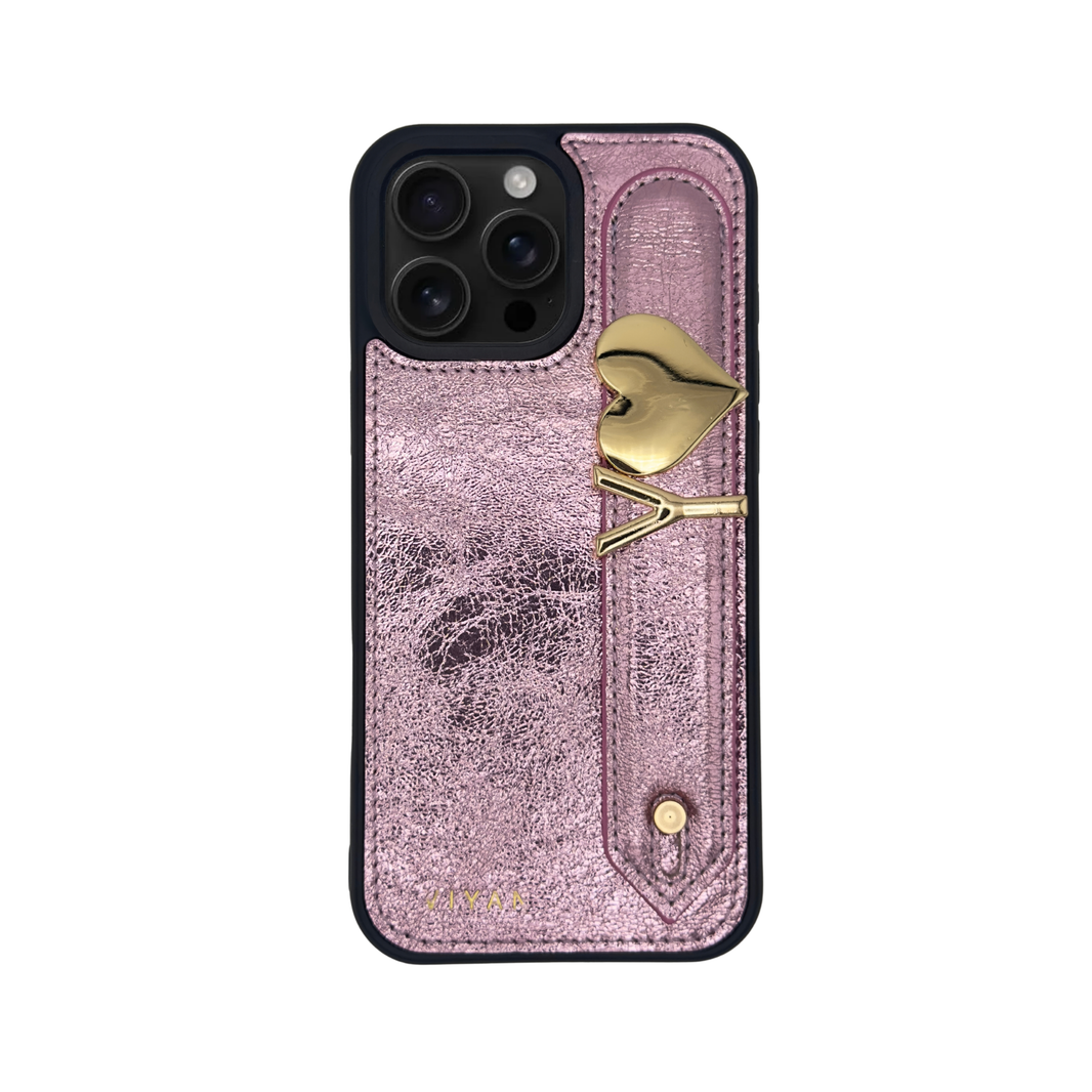 Pink leather iPhone 16 Pro Max case #pink