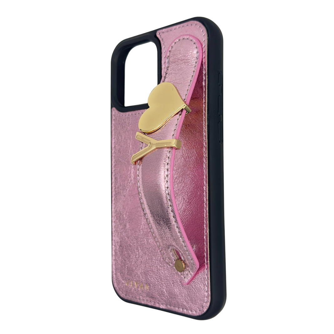 Pink leather iPhone 16 Pro Max case #pink