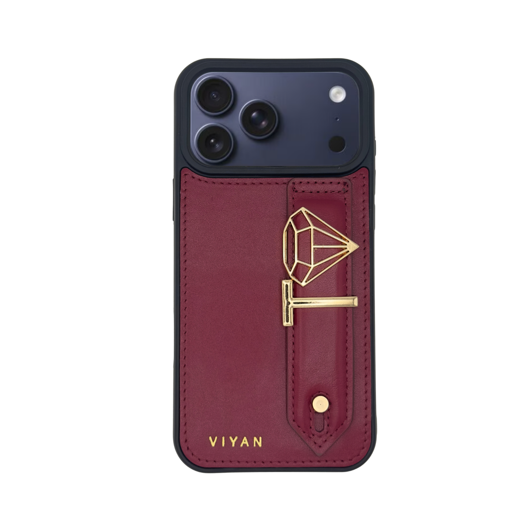 Burgundy leather iPhone 17 Pro Max case #burgundy