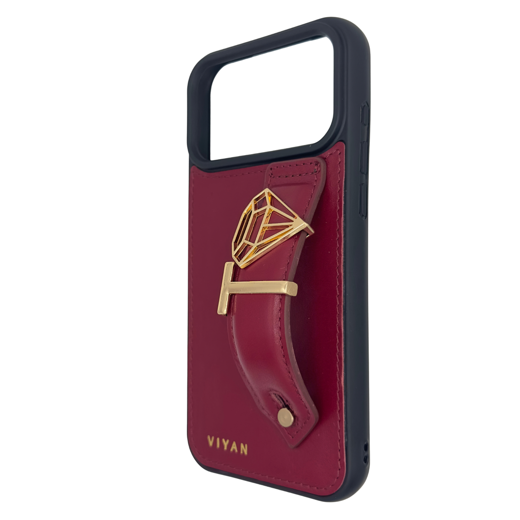 Burgundy leather iPhone 17 Pro Max case #burgundy