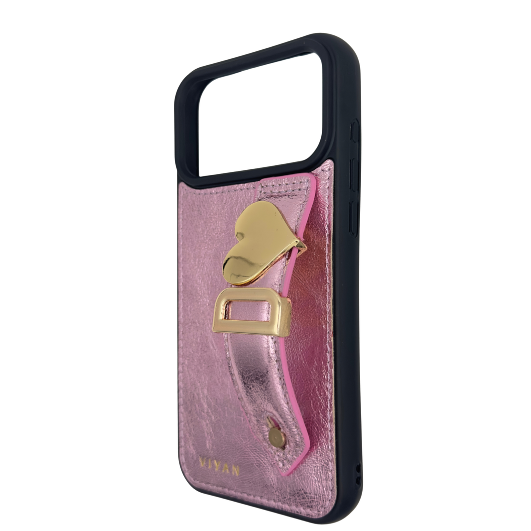 Pink leather iPhone 17 Pro Max case #pink