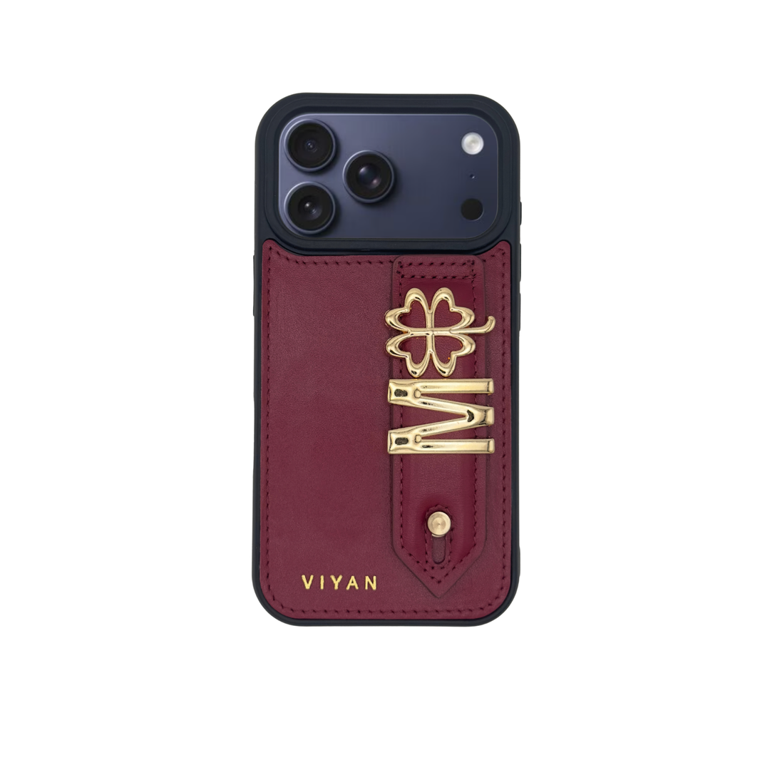 Burgundy leather iPhone 17 Pro case #burgundy