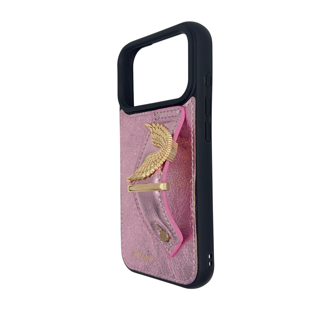 Pink leather iPhone 17 Pro case #pink