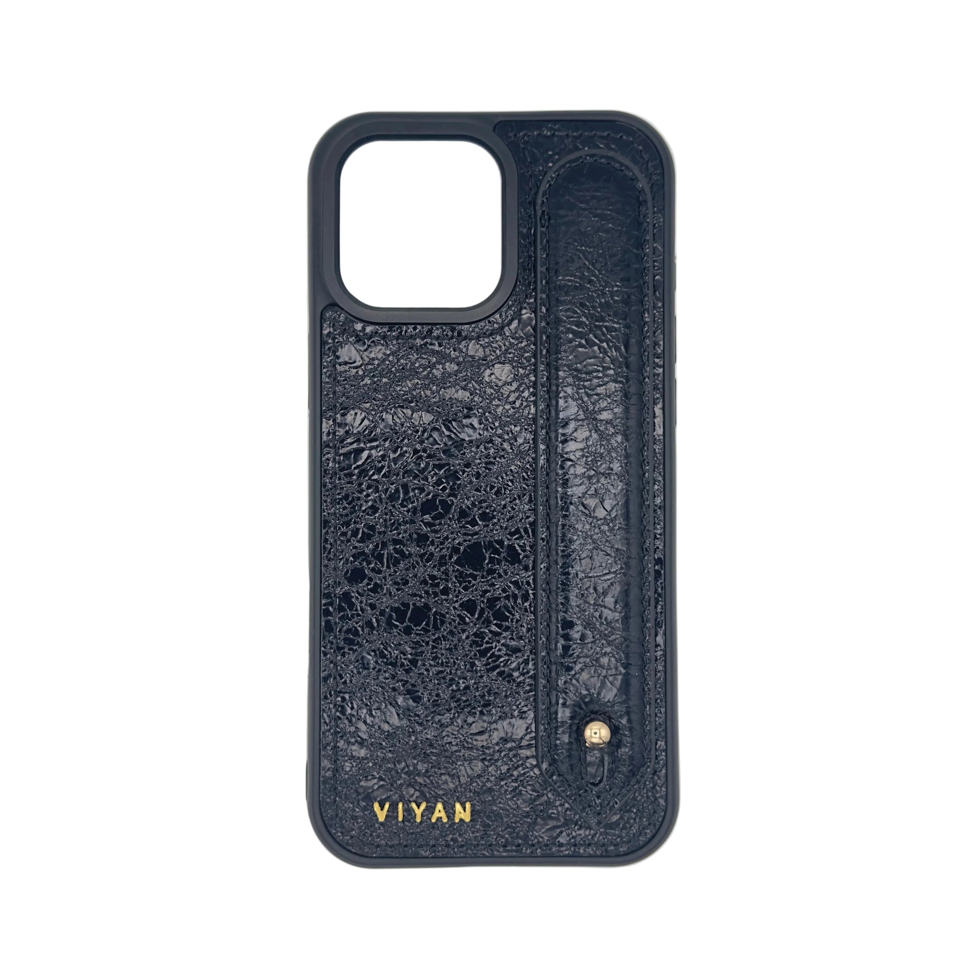 Black leather iPhone 16 Pro Max case #black