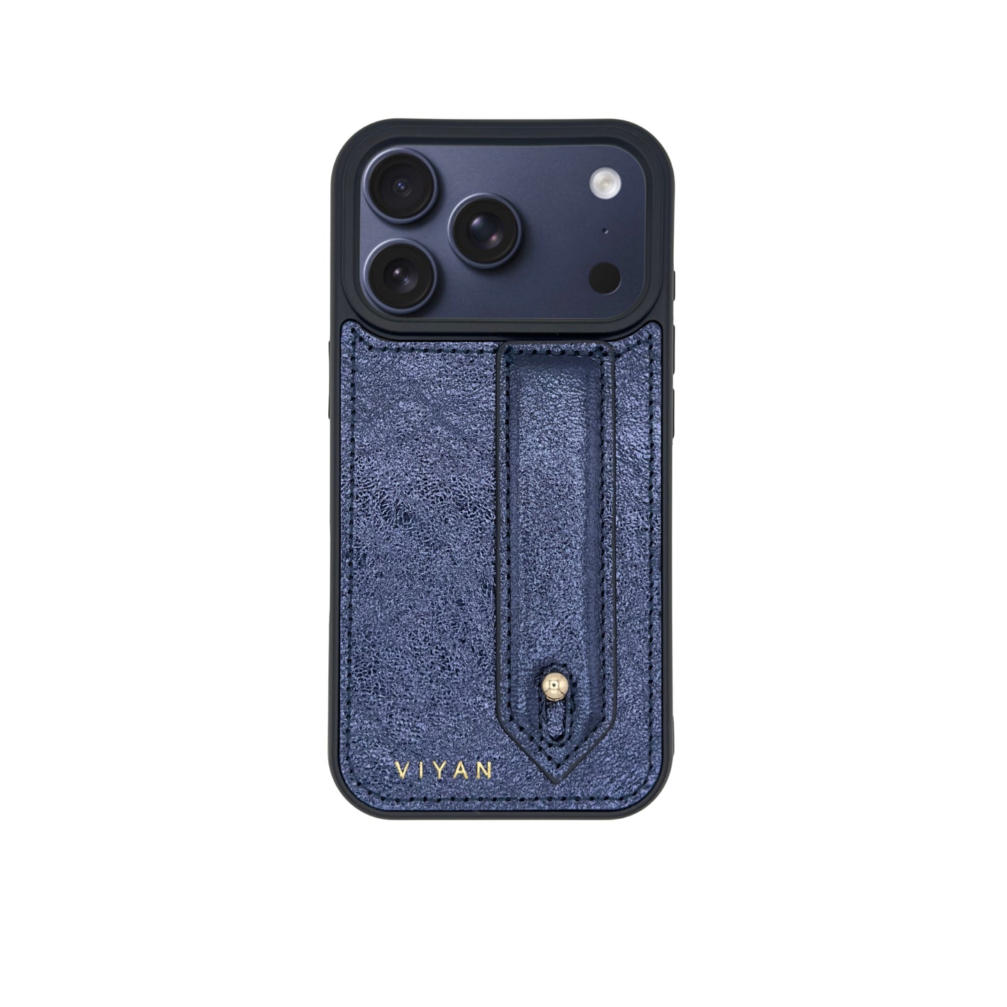 Navy leather iPhone 17 Pro case #navy