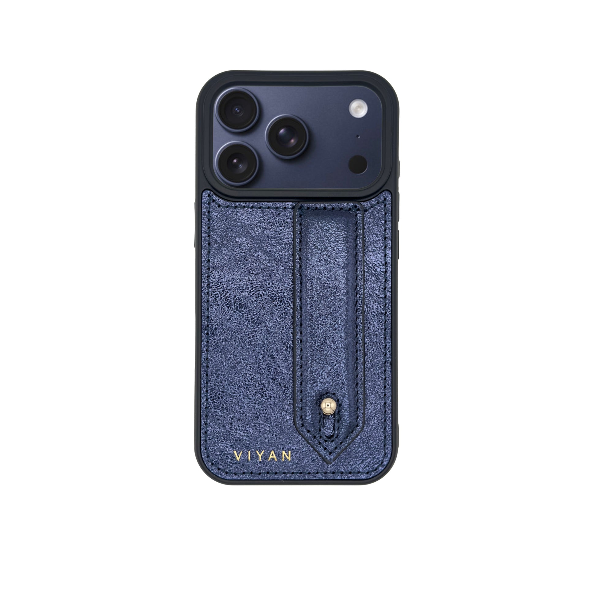 Navy leather iPhone 17 Pro case #navy