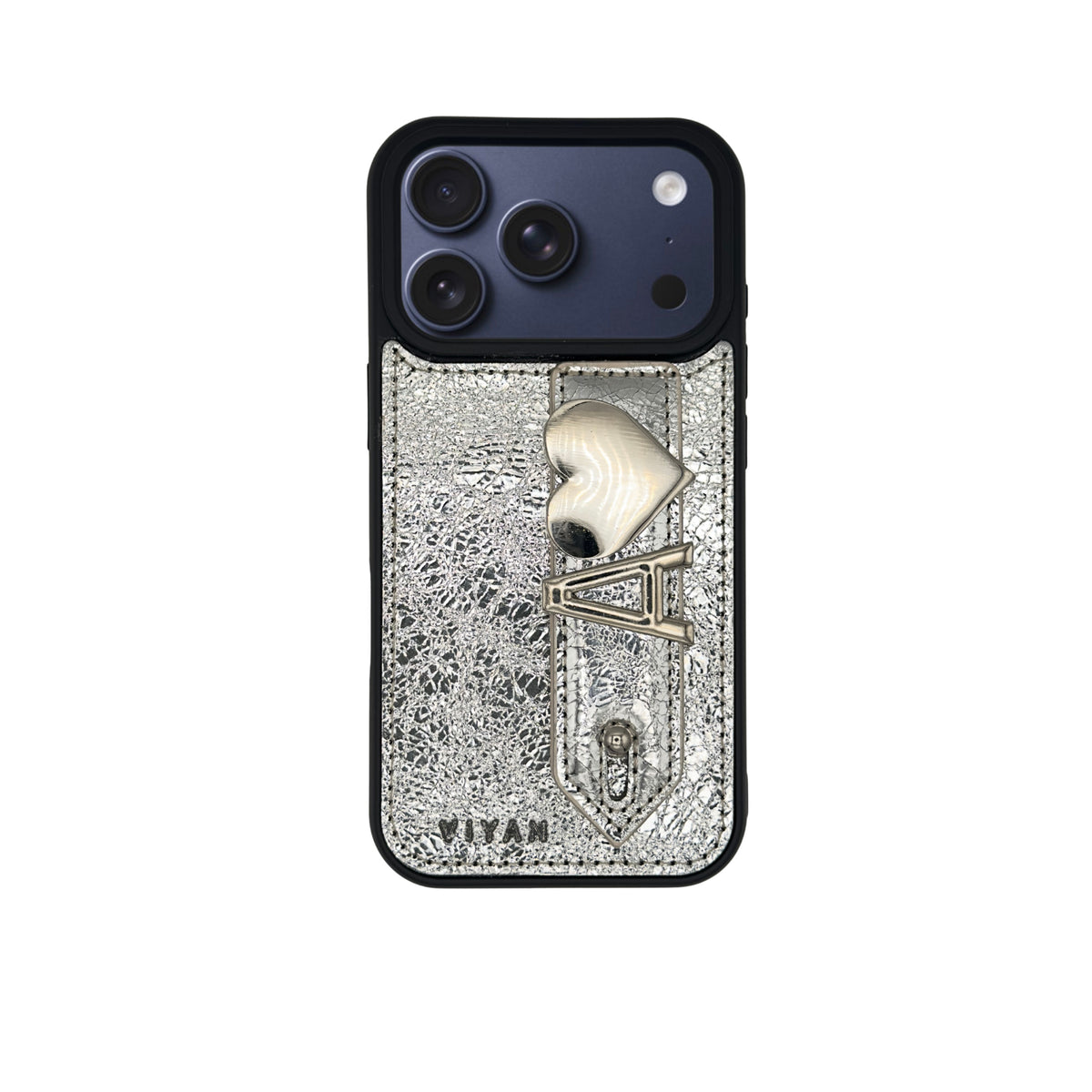 Silver leather iPhone 17 Pro case #silver