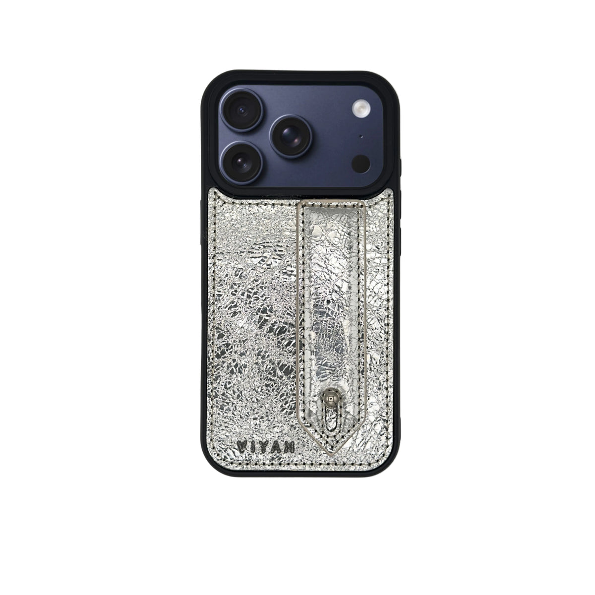 Silver leather iPhone 17 Pro case #silver