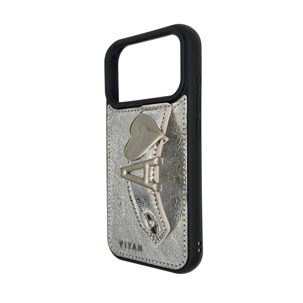 Silver leather iPhone 17 Pro case #silver