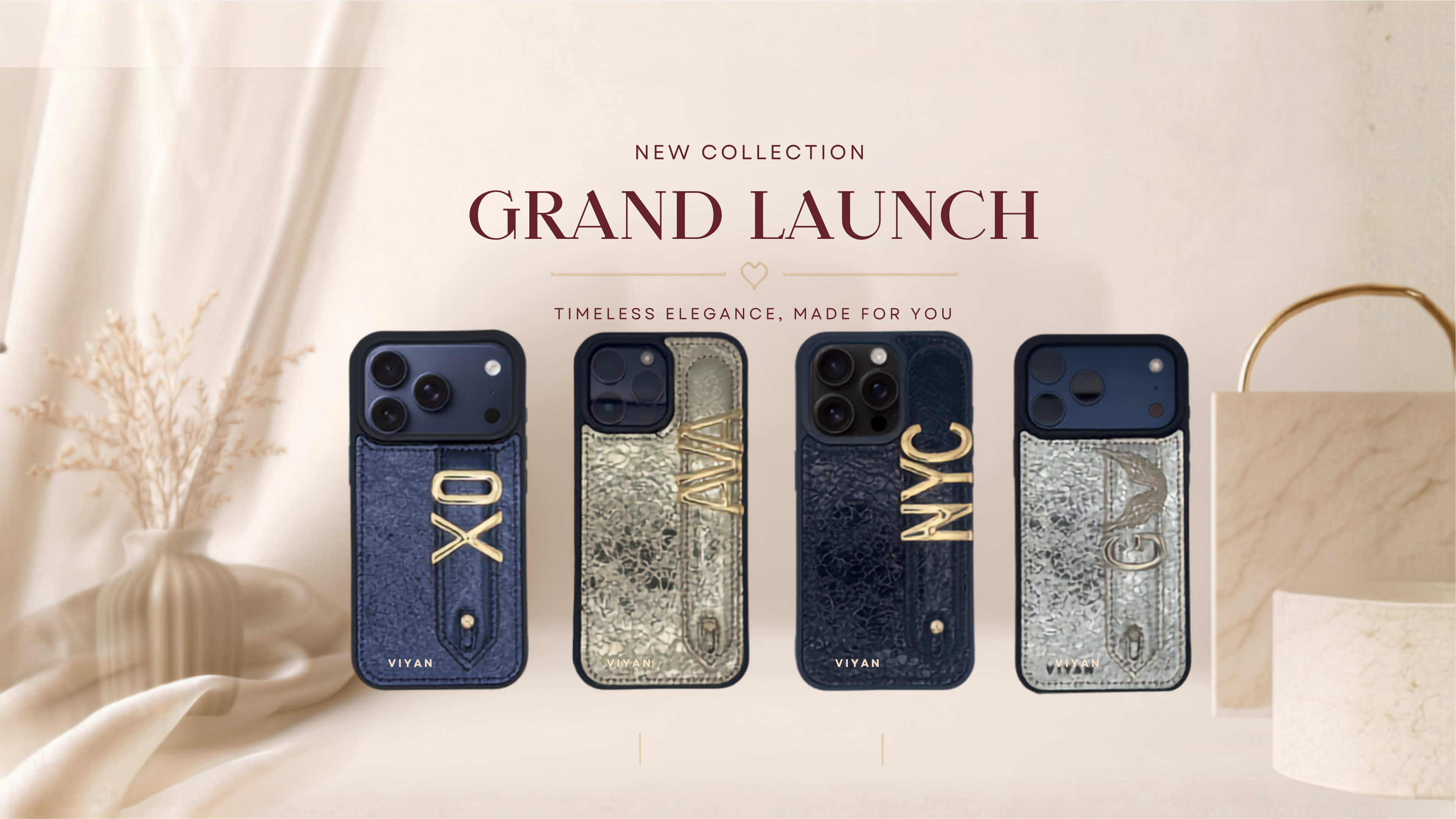 Personalized leather iPhone cases choose letter and symbol charms, two free. Genuine leather, soft-touch lining. Free US shipping over $70.