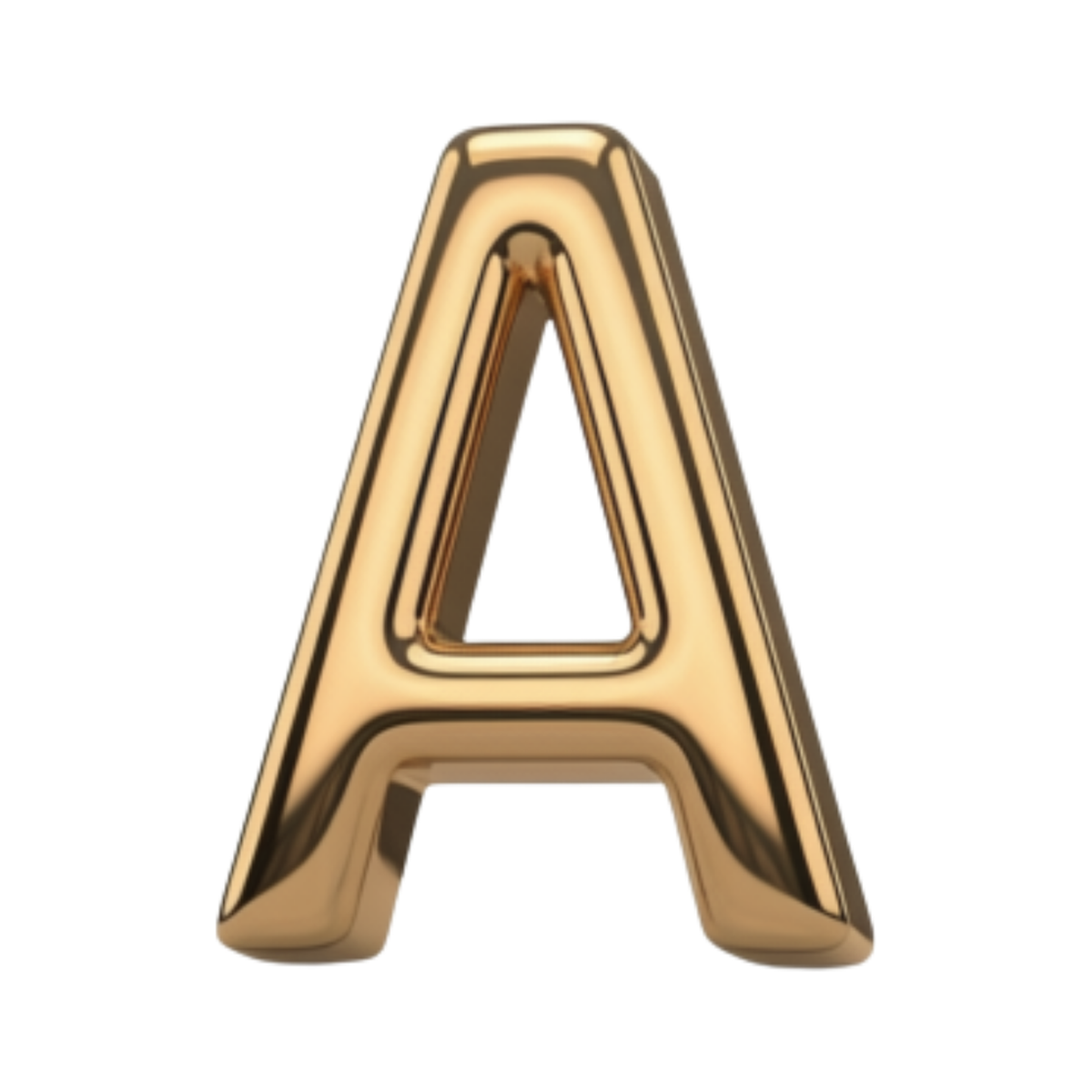 Gold letter A charm by VIYAN