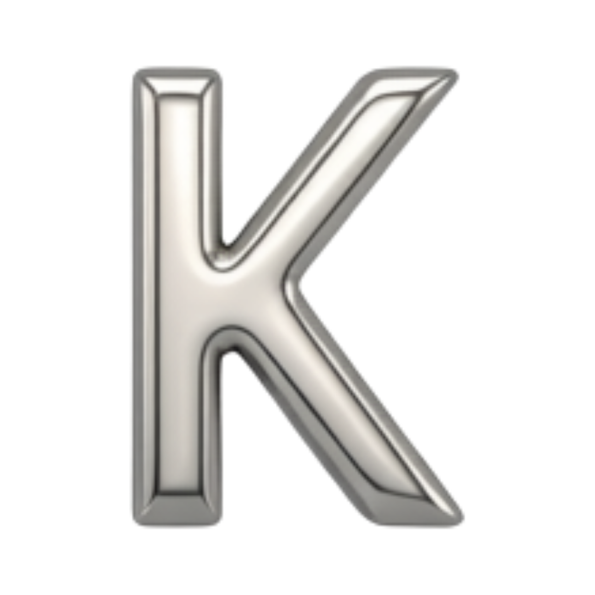 Silver letter K charm by VIYAN