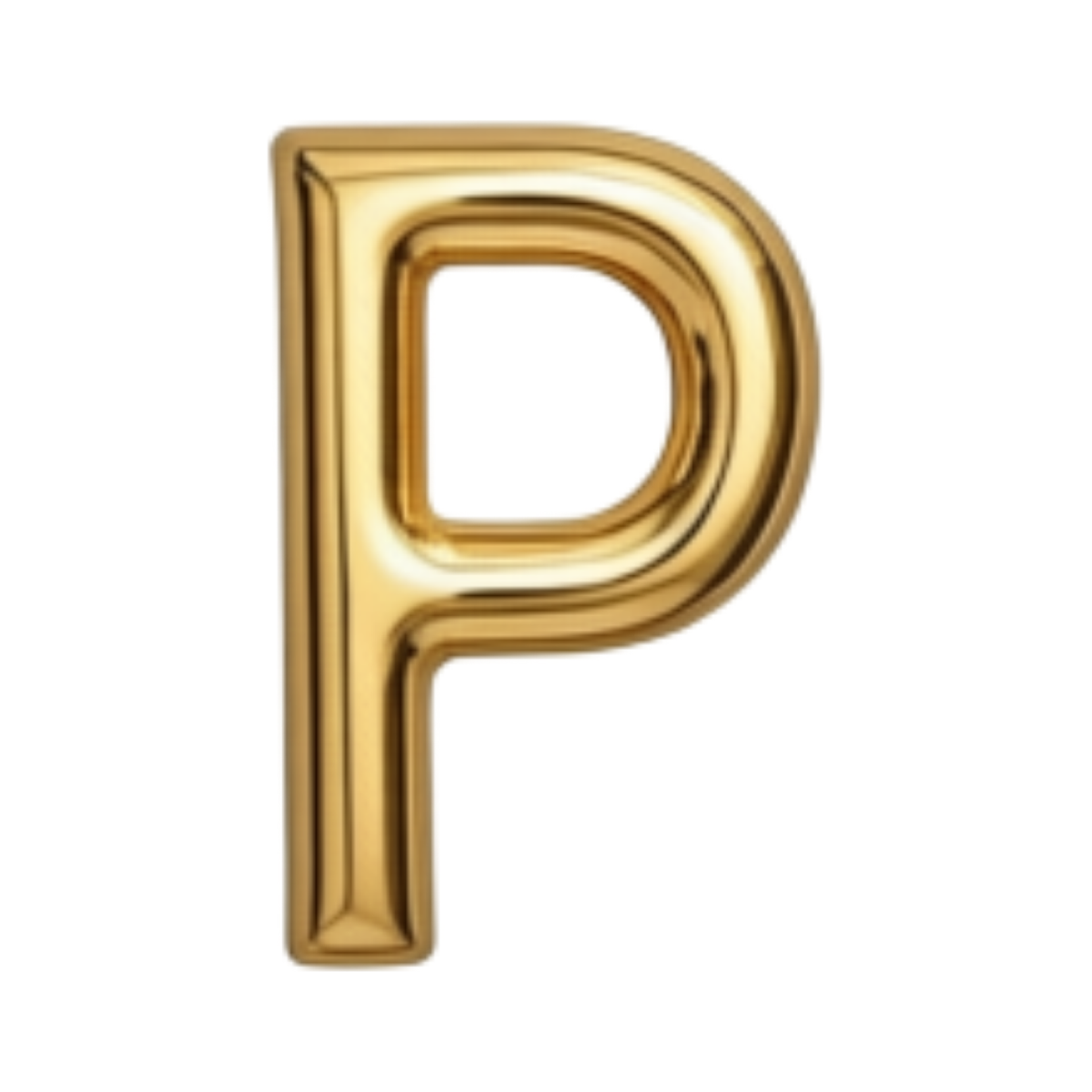 Gold letter P charm by VIYAN