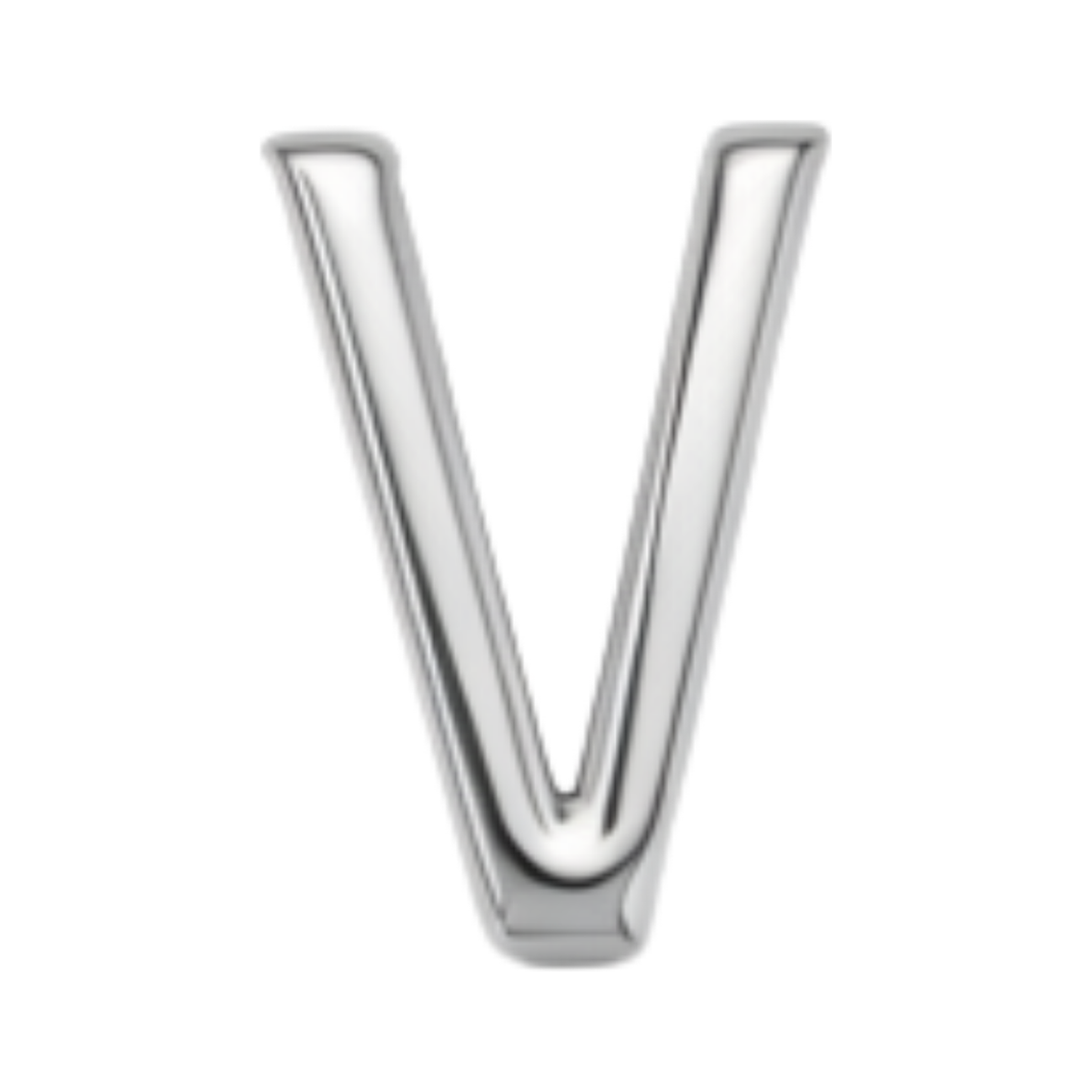 Silver letter V charm by VIYAN