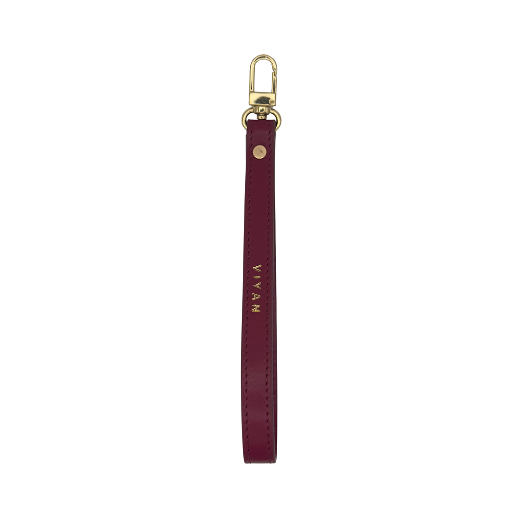 Burgundy genuine leather wrist strap #burgundy