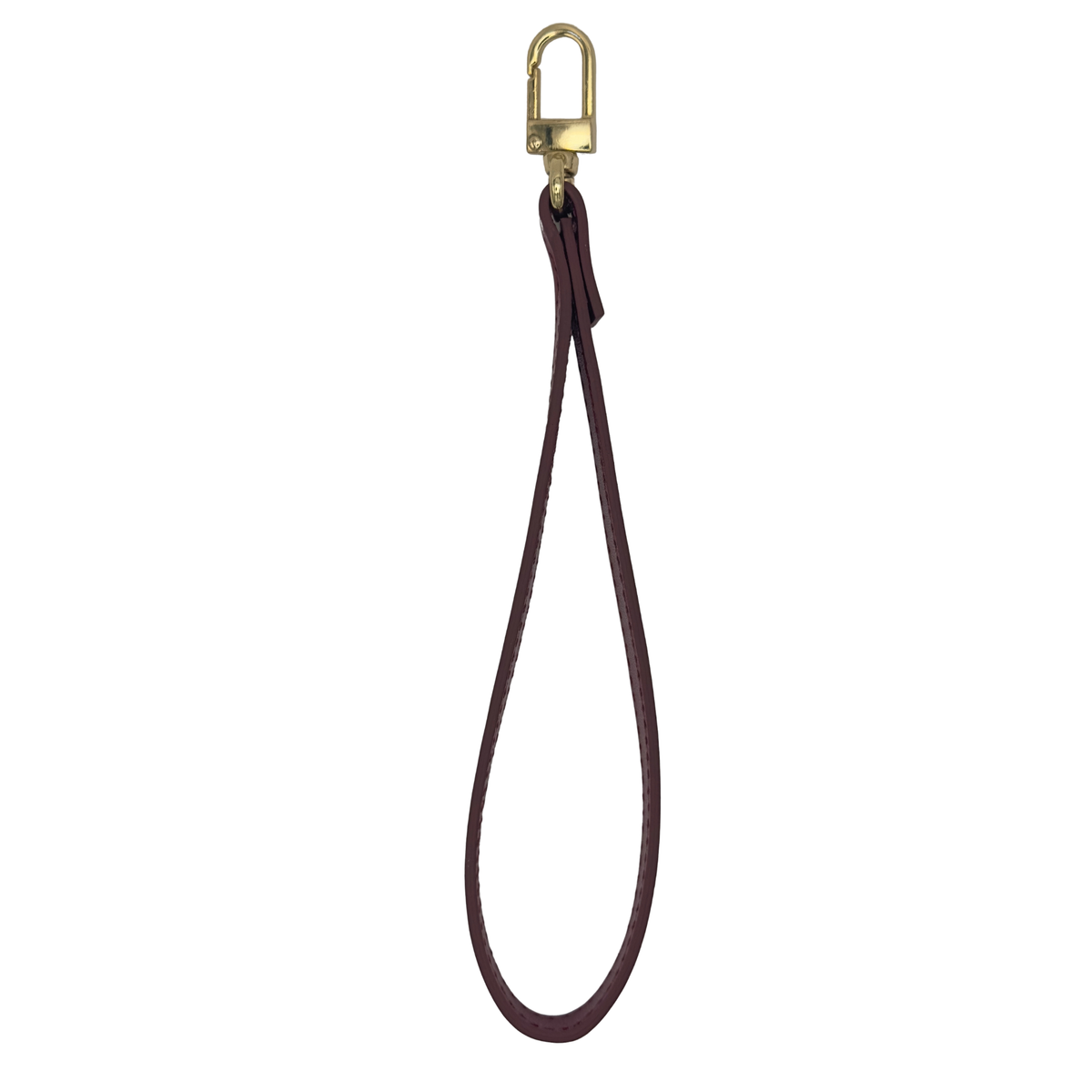Burgundy leather wrist strap, gold carabiner #burgundy