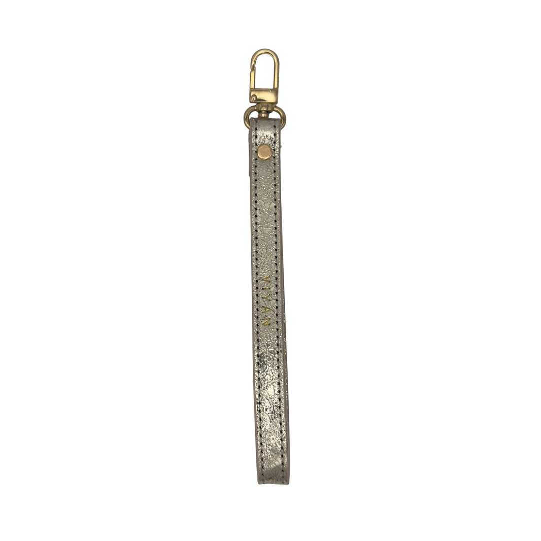 Gold genuine leather wrist strap #gold