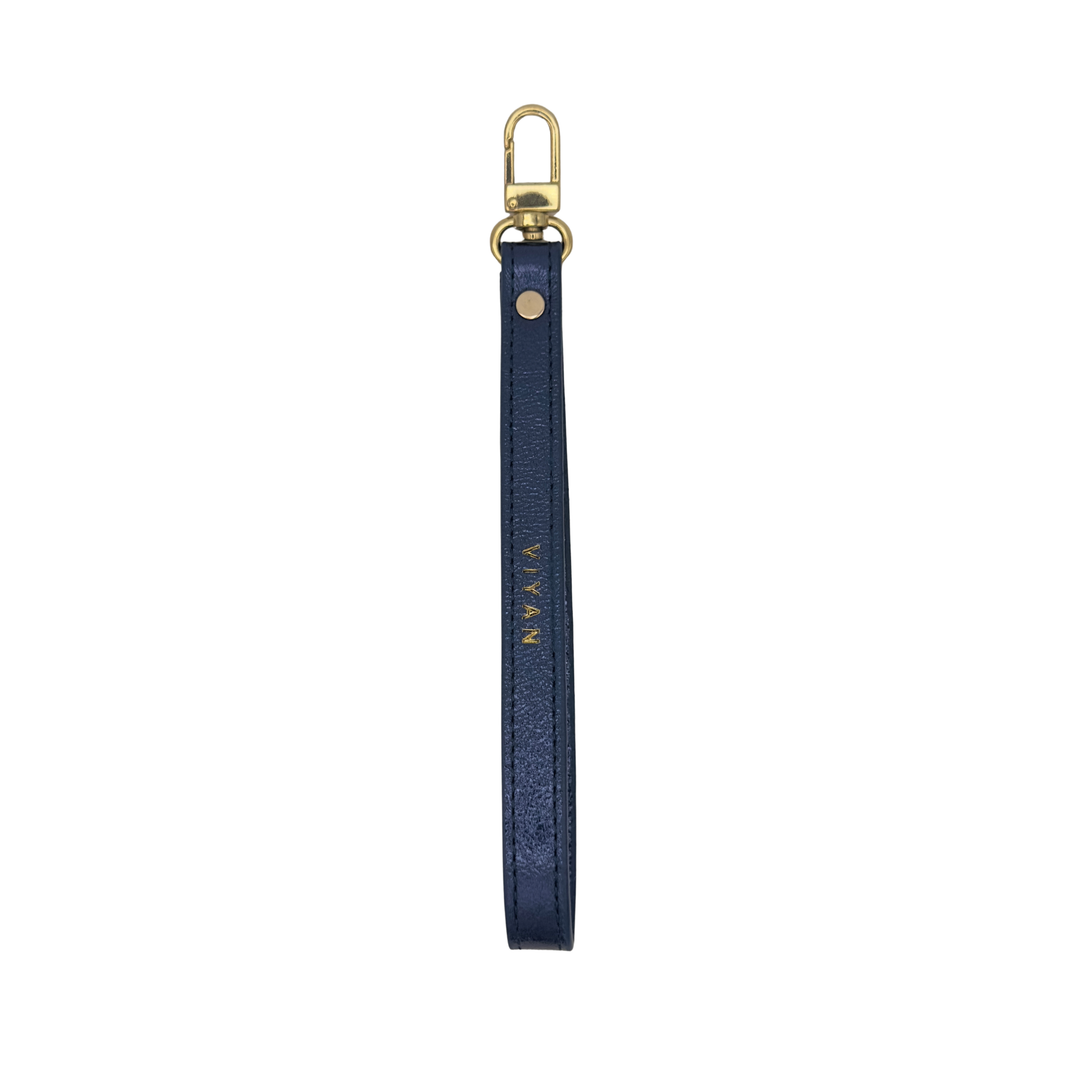Navy genuine leather wrist strap #navy
