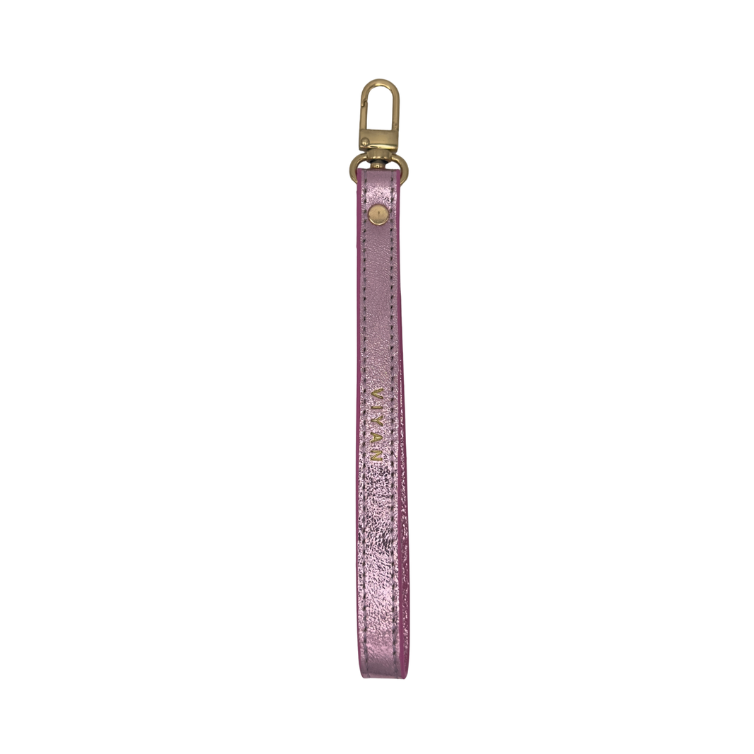 Pink genuine leather wrist strap #pink